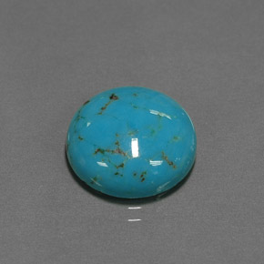 Turquesa azul natural 6,39ct, corte redondo, opaco