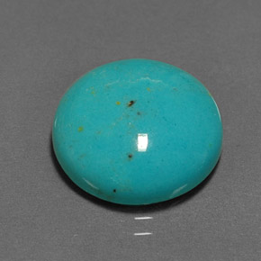 Turquesa verde natural 5,77ct, corte redondo, opaco