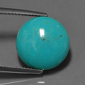 Turquesa verde natural 5,77ct, corte redondo, opaco