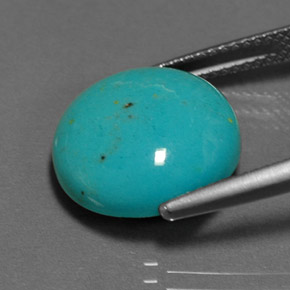 Turquesa verde natural 5,77ct, corte redondo, opaco