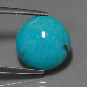 Turquesa azul natural 6,18ct, corte redondo, opaco