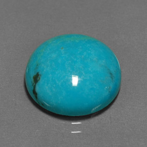 Turquesa azul natural 6,18ct, corte redondo, opaco