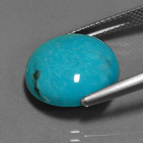Turquesa azul natural 6,18ct, corte redondo, opaco