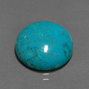 Turquesa azul natural 6,25ct, corte redondo, opaco