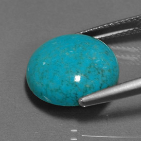 Turquesa azul natural 6,25ct, corte redondo, opaco