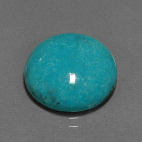 Turquesa azul natural 6,26ct, corte redondo, opaco