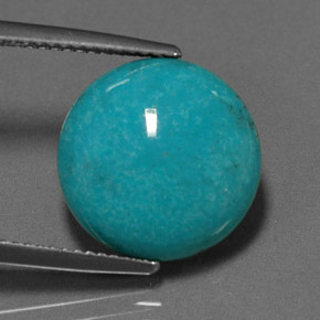 Turquesa azul natural 6,26ct, corte redondo, opaco