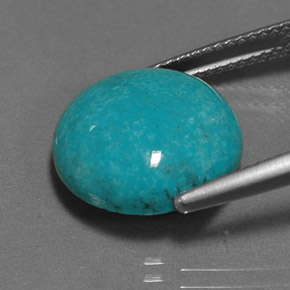 Turquesa azul natural 6,26ct, corte redondo, opaco