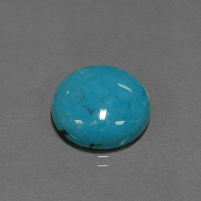 Turquesa azul natural 6,47ct, corte redondo, opaco