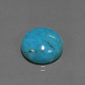 Turquesa azul natural 6,53ct, corte redondo, opaco