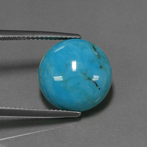 Turquesa azul natural 6,53ct, corte redondo, opaco