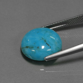 Turquesa azul natural 6,53ct, corte redondo, opaco