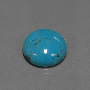 Turquesa azul natural 6,56ct, corte redondo, opaco