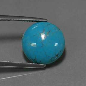 Turquesa azul natural 6,56ct, corte redondo, opaco
