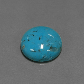 Turquesa azul natural 6,66ct, corte redondo, opaco