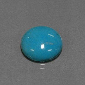 Turquesa azul natural 6,66ct, corte redondo, opaco