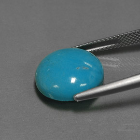 Turquesa azul natural 6,66ct, corte redondo, opaco