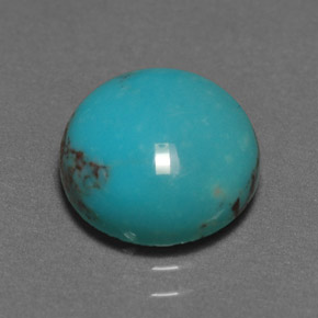 Turquesa verde natural 3,02ct, corte redondo, opaco