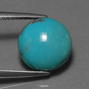 Turquesa verde natural 3,02ct, corte redondo, opaco