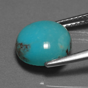Turquesa verde natural 3,02ct, corte redondo, opaco