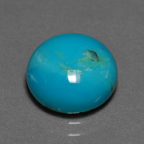 Turquesa verde natural 3,04ct, corte redondo, opaco