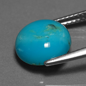 Turquesa verde natural 3,04ct, corte redondo, opaco
