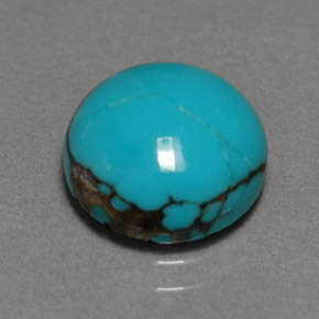 Turquesa azul natural 3,06ct, corte redondo, opaco