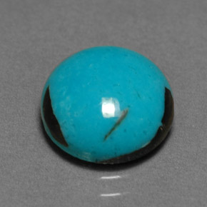 Turquesa azul natural 3,10ct, corte redondo, opaco