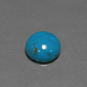 Turquesa azul natural 2,96ct, corte redondo, opaco