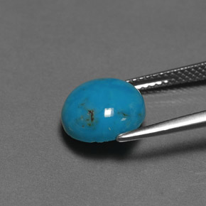 Turquesa azul natural 2,96ct, corte redondo, opaco