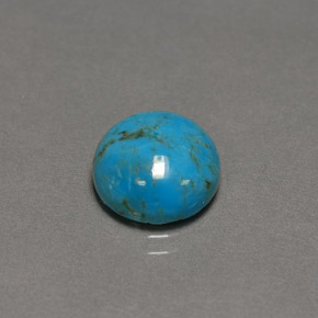 Turquesa azul natural 2,96ct, corte redondo, opaco