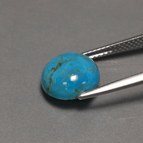 Turquesa azul natural 2,96ct, corte redondo, opaco