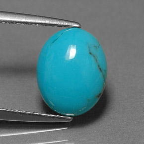 Turquesa azul natural 1,55ct, corte oval, opaco