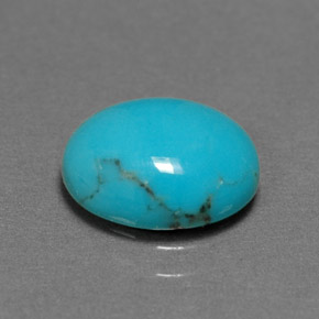 Turquesa azul natural 1,55ct, corte oval, opaco