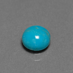 Turquesa azul natural 0,72ct, corte redondo, opaco