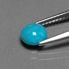 Turquesa azul natural 0,72ct, corte redondo, opaco