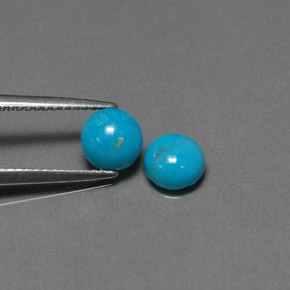 Pedras preciosas de turquesa azul natural de  ct, corte redondo, opaco
