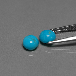 Pedras preciosas de turquesa azul natural de  ct, corte redondo, opaco