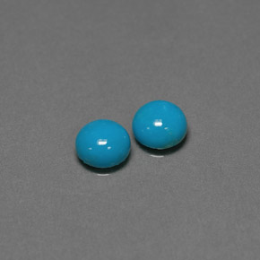 Pedras preciosas de turquesa azul natural de  ct, corte redondo, opaco