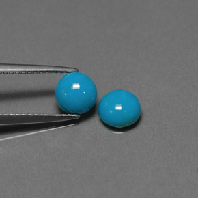 Pedras preciosas de turquesa azul natural de  ct, corte redondo, opaco