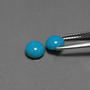 Pedras preciosas de turquesa azul natural de  ct, corte redondo, opaco