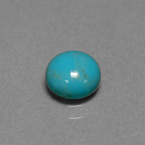 Turquesa azul natural 0,66ct, corte redondo, opaco