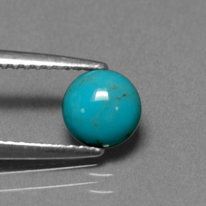 Turquesa azul natural 0,66ct, corte redondo, opaco