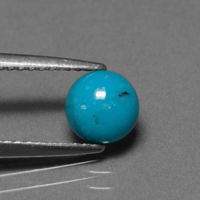 Turquesa Azul Natural 0.78ct, Corte Redondo, Opaco