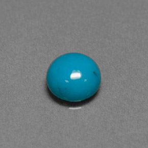 Turquesa azul natural 0,81ct, corte redondo, opaco