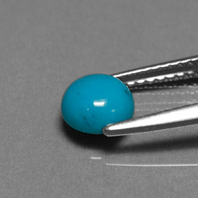 Turquesa azul natural 0,81ct, corte redondo, opaco