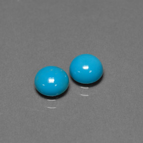 Pedras preciosas de turquesa azul natural de  ct, corte redondo, opaco