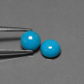 Pedras preciosas de turquesa azul natural de  ct, corte redondo, opaco