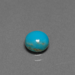 Turquesa azul natural 0,79ct, corte redondo, opaco