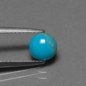 Turquesa azul natural 0,79ct, corte redondo, opaco
